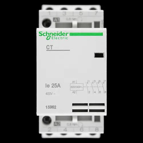 SCHNEIDER 25 AMP FOUR POLE NO CONTACTOR 220/240V COIL 15962