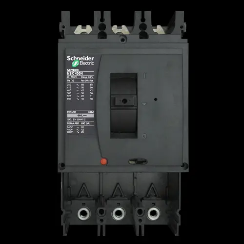 SCHNEIDER 400 AMP 50kA TRIPLE POLE MCCB WITHOUT TRIP UNIT NSX400N