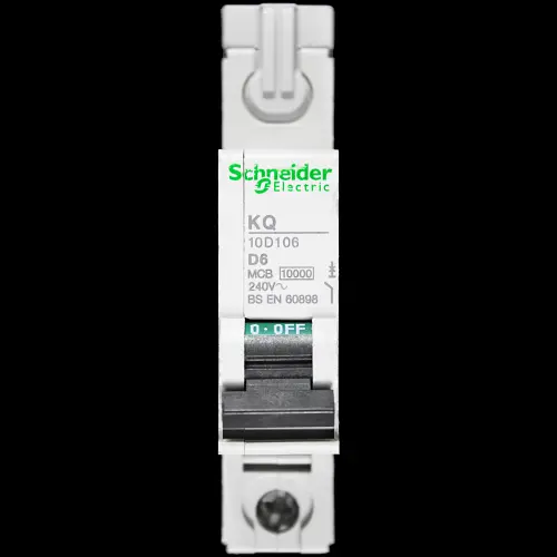 SCHNEIDER 6 AMP CURVE D 10kA MCB CIRCUIT BREAKER KQ 10D106