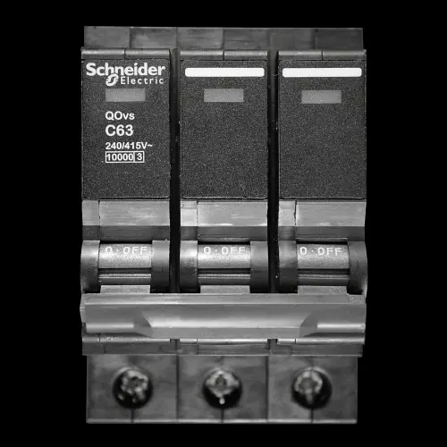 SCHNEIDER 63 AMP CURVE C 10kA TRIPLE POLE MCB CIRCUIT BREAKER QOvs QO363VSC10