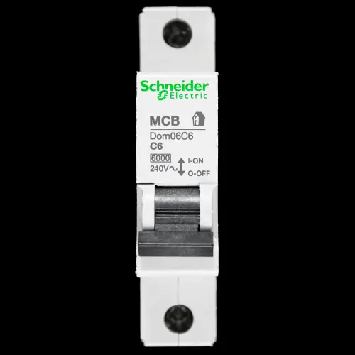 SCHNEIDER 6 AMP CURVE C 6kA MCB CIRCUIT BREAKER DOMAE DOM06C6