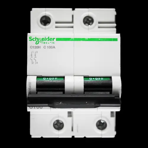 SCHNEIDER 100 AMP CURVE C 15kA DOUBLE POLE MCB CIRCUIT BREAKER C120H A9N18458