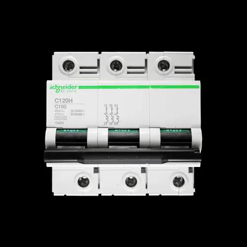 SCHNEIDER 100 AMP CURVE C 15kA TRIPLE POLE MCB CIRCUIT BREAKER C120H 18469