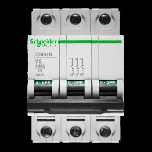 SCHNEIDER 2 AMP CURVE B 10kA TRIPLE POLE MCB CIRCUIT BREAKER C60HB 25866