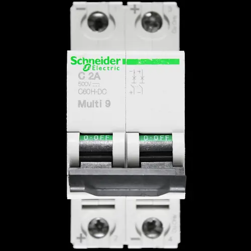 SCHNEIDER 2 AMP CURVE C 5kA DOUBLE POLE MCB CIRCUIT BREAKER DC C60H-DC MGN61522