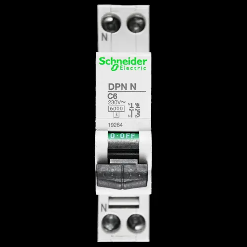 SCHNEIDER 6 AMP CURVE C 6kA DOUBLE POLE MCB CIRCUIT BREAKER DPN N 19264