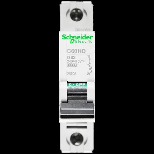 SCHNEIDER 63 AMP CURVE D 10kA MCB CIRCUIT BREAKER C60HD 25708 MULTI9