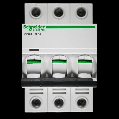 SCHNEIDER 6 AMP CURVE D 10kA TRIPLE POLE MCB CIRCUIT BREAKER A9F55306 IC60H