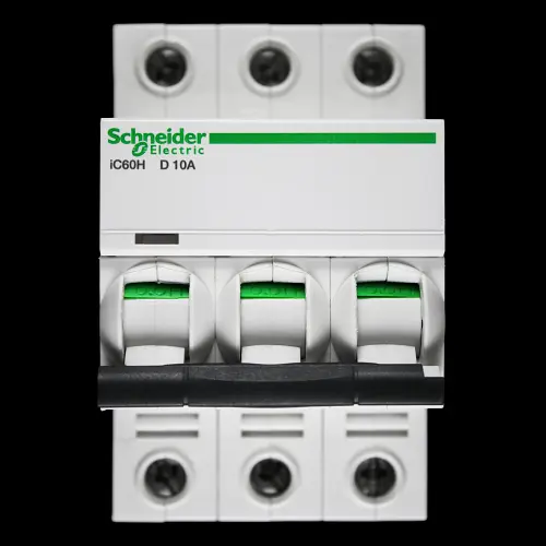 SCHNEIDER 10 AMP CURVE D 10kA TRIPLE POLE MCB CIRCUIT BREAKER A9F55310 IC60H