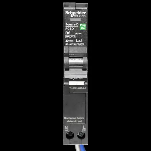 SCHNEIDER 6 AMP CURVE B 10kA 30mA RCBO TYPE AC QO106B10RCBO30F QOVS