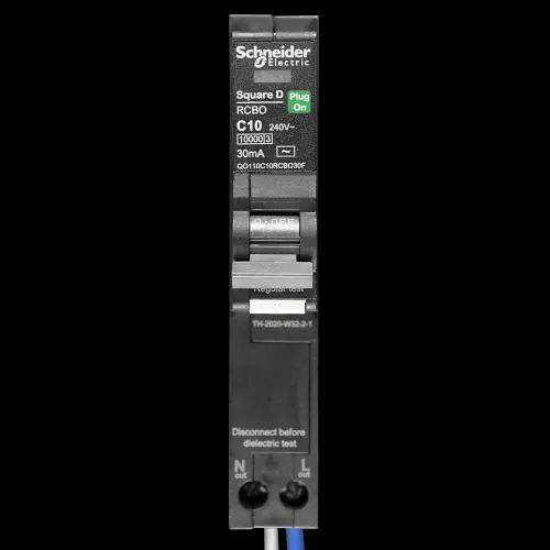 SCHNEIDER 10 AMP CURVE C 10kA 30mA RCBO TYPE AC QO110C10RCBO30F QOVS