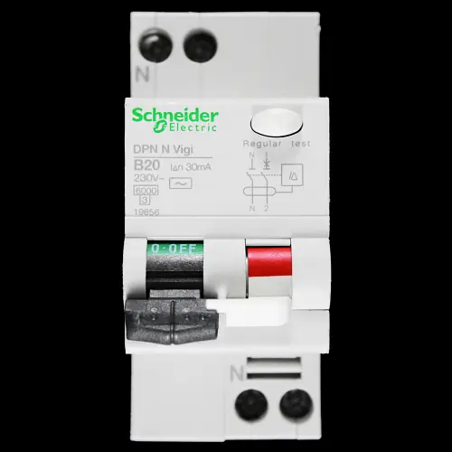 SCHNEIDER 20 AMP CURVE B 6kA 30mA DOUBLE POLE RCBO TYPE AC DPN N VIGI 19656