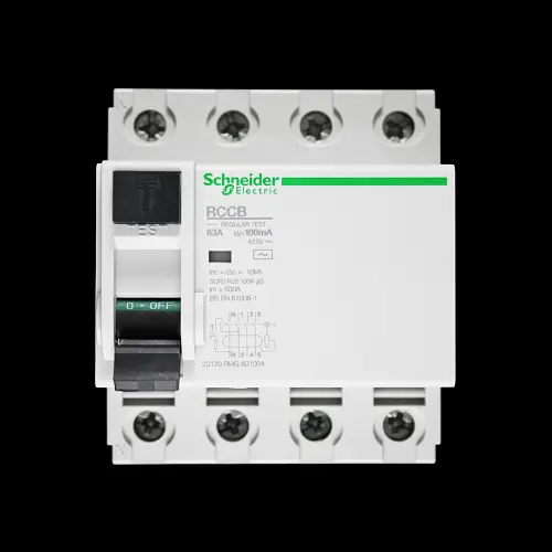 SCHNEIDER 63 AMP 100mA FOUR POLE RCCB RCD TYPE AC 23129 RMG 631004