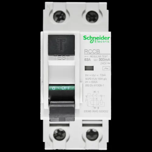SCHNEIDER 63 AMP 300mA DOUBLE POLE RCCB TYPE AC 23095 RMG 633002