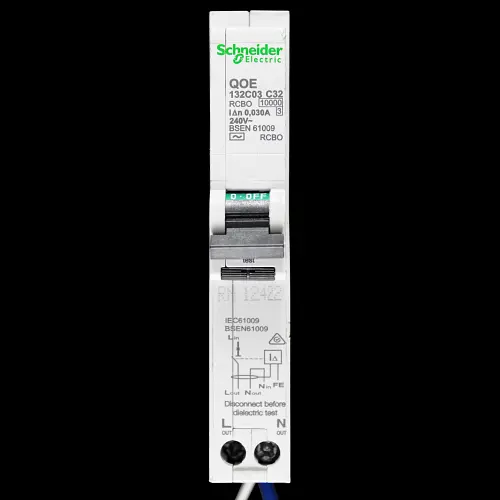 SCHNEIDER 32 AMP CURVE C 10kA 30mA RCBO TYPE AC QOE132C03