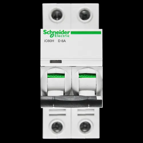 SCHNEIDER 6 AMP CURVE D 10kA DOUBLE POLE MCB CIRCUIT BREAKER A9F55206 IC60H