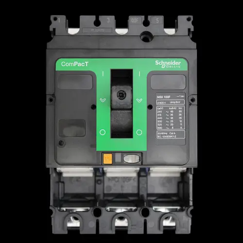 SCHNEIDER 100 AMP 36kA TRIPLE POLE MCCB WITHOUT TRIP UNIT NSX100F C10F3