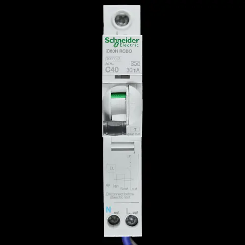 SCHNEIDER 40 AMP CURVE C 10kA 30mA RCBO TYPE A A9D11840 IC60H