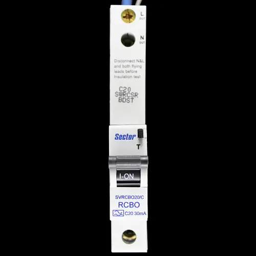 SECTOR 20 AMP CURVE C 6kA 30mA RCBO TYPE A SVRCBO20/C BLUE
