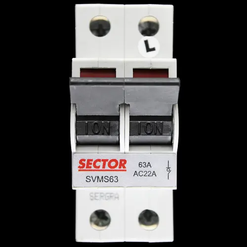 SECTOR 63 AMP DOUBLE POLE MAIN SWITCH DISCONNECTOR SVMS63 RED