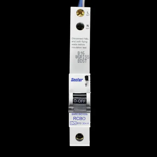 SECTOR 16 AMP CURVE B 6kA 30mA RCBO TYPE A SVRCBO16/B BLUE