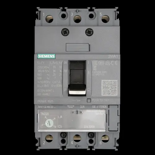 SIEMENS 32 AMP 36kA TRIPLE POLE MCCB TM220 160S 3VA1 3VA1132-4EE32-0AA0