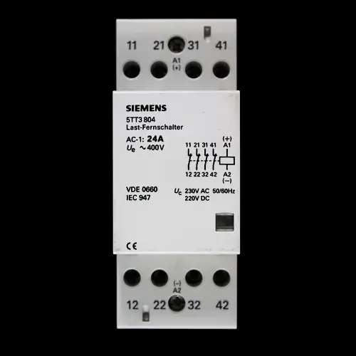 SIEMENS 24 AMP FOUR POLE NC CONTACTOR 230 AC 220 DC COIL 5TT3804