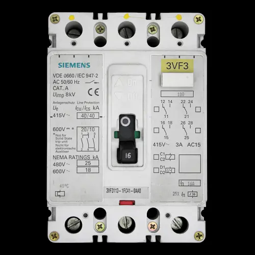 SIEMENS 16 AMP 40kA TRIPLE POLE MCCB 3VF3113-1FC41-0AA0 3VF3