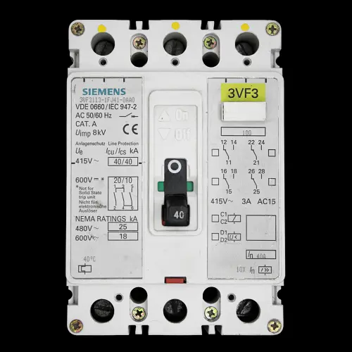 SIEMENS 40 AMP 40kA TRIPLE POLE MCCB 3VF3113-1FJ41-0AA0 3VF3