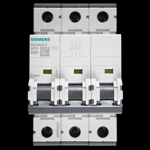 SIEMENS 20 AMP CURVE D 10kA TRIPLE POLE MCB CIRCUIT BREAKER 5SY43 5SY4320-8