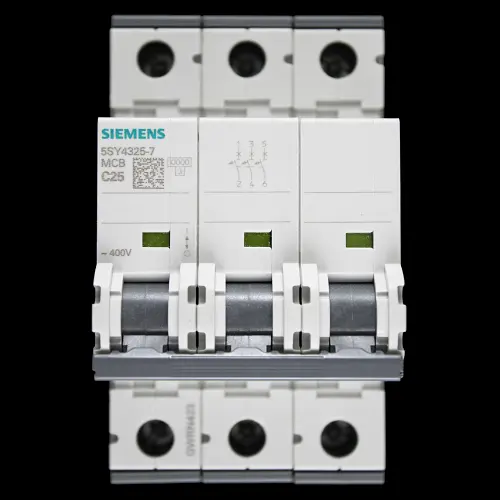 SIEMENS 25 AMP CURVE C 10kA TRIPLE POLE MCB CIRCUIT BREAKER 5SY43 5SY4325-7