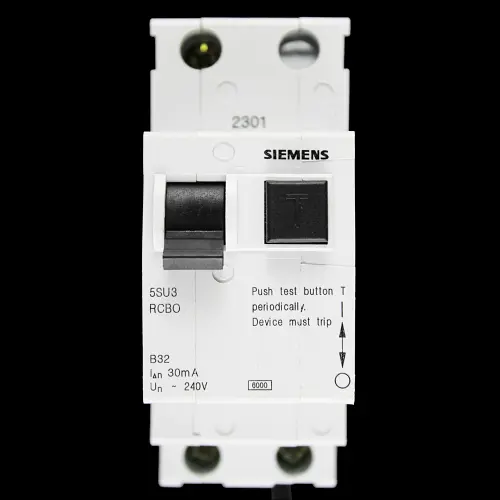 SIEMENS 32 AMP CURVE B 6kA 30mA DOUBLE POLE RCBO 5SU3766-3AU32 5SU3