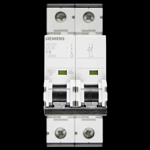SIEMENS 6 AMP CURVE C 6kA DOUBLE POLE MCB CIRCUIT BREAKER 5SY6206-7 5SY62