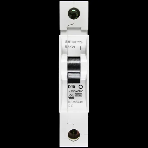 SIEMENS 10 AMP CURVE D 6kA MCB CIRCUIT BREAKER 5SX21 5SX2