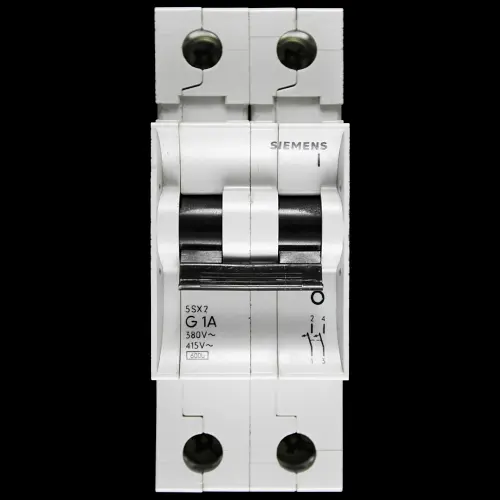 SIEMENS 1 AMP CURVE G 6kA DOUBLE POLE MCB CIRCUIT BREAKER 5SX2