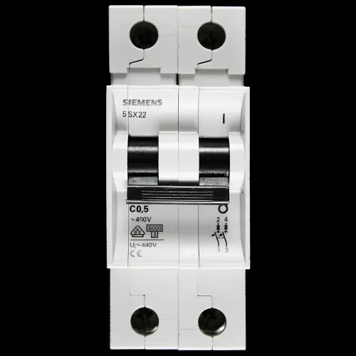 SIEMENS 0.5 AMP CURVE C 6kA DOUBLE POLE MCB CIRCUIT BREAKER 5SX22 5SX2