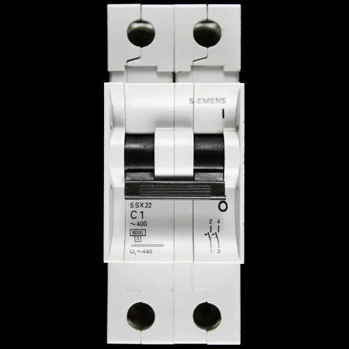 SIEMENS 1 AMP CURVE C 6kA DOUBLE POLE MCB CIRCUIT BREAKER 5SX22 5SX2
