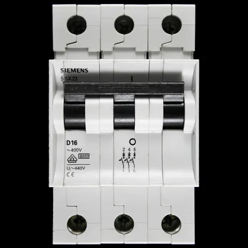 SIEMENS 16 AMP CURVE D 6kA TRIPLE POLE MCB CIRCUIT BREAKER 5SX23 5SX2