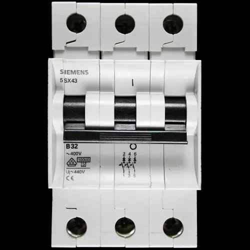 SIEMENS 32 AMP CURVE B 10kA TRIPLE POLE MCB CIRCUIT BREAKER 5SX43 5SX4