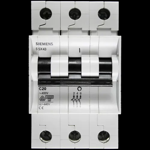 SIEMENS 20 AMP CURVE C 10kA TRIPLE POLE MCB CIRCUIT BREAKER 5SX43 5SX4