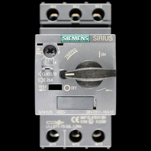 SIEMENS 1.4-2 AMP MOTOR PROTECTION CIRCUIT BREAKER 3RV2011-1BA10