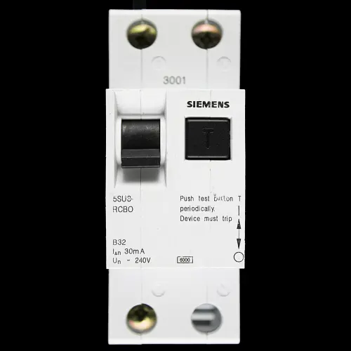 SIEMENS 32 AMP CURVE B 6kA 30mA DOUBLE POLE RCBO 5SU3