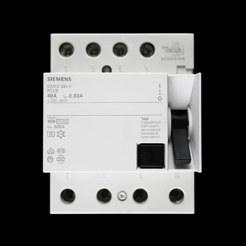 SIEMENS 40 AMP 30mA FOUR POLE RCCB RCD TYPE A 5SM3 344-6