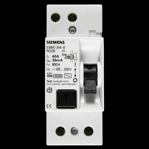SIEMENS 40 AMP 30mA DOUBLE POLE RCD RCCB TYPE AC 5SM1314-0