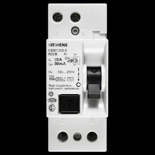 SIEMENS 25 AMP 30mA DOUBLE POLE RCCB RCD TYPE AC 5SM1312-0