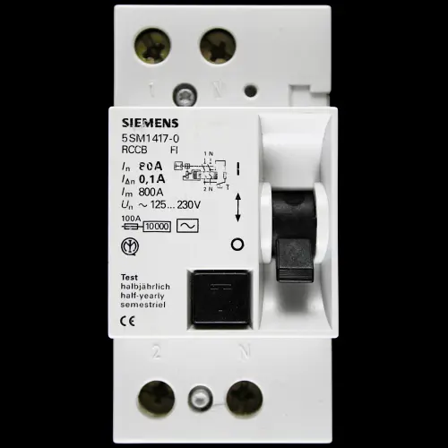 SIEMENS 80 AMP 30mA DOUBLE POLE RCCB RCD TYPE AC 5SM1417-0