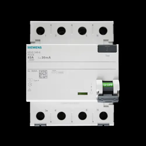 SIEMENS 63 AMP 30mA FOUR POLE RCCB RCD TYPE A 5SV3346-6