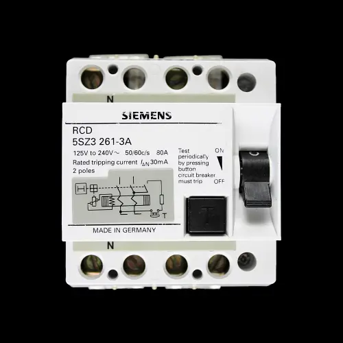 SIEMENS 80 AMP 30mA DOUBLE POLE RCD 5SZ3 261-3A