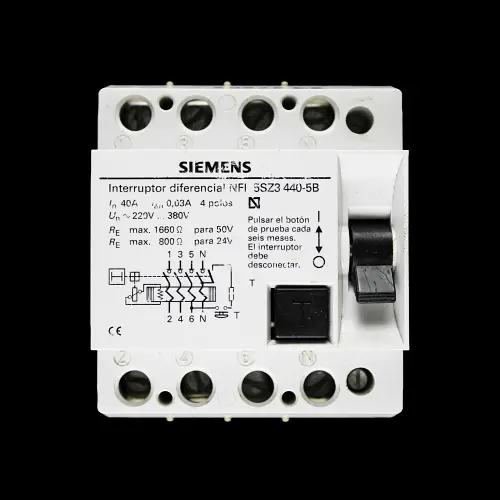 SIEMENS 40 AMP 30mA FOUR POLE RCD 5SZ3 440-5B