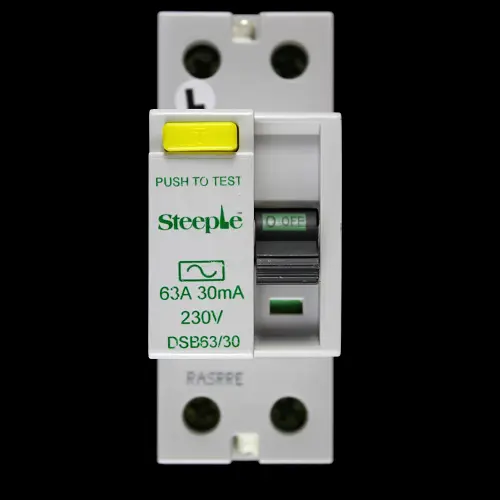 STEEPLE 63 AMP 30mA DOUBLE POLE RCD TYPE AC DSB63/30